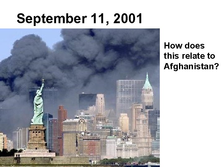 September 11, 2001 How does this relate to Afghanistan? 