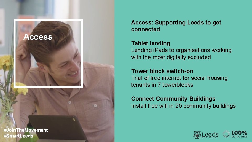 Access: Supporting Leeds to get connected Tablet lending Lending i. Pads to organisations working