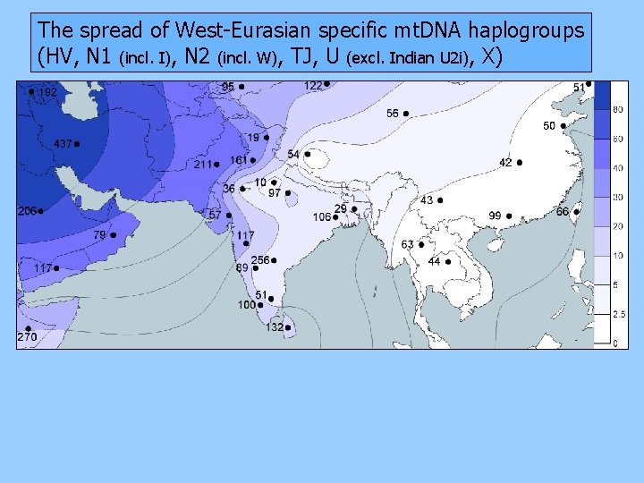 The spread of West-Eurasian specific mt. DNA haplogroups (HV, N 1 (incl. I), N