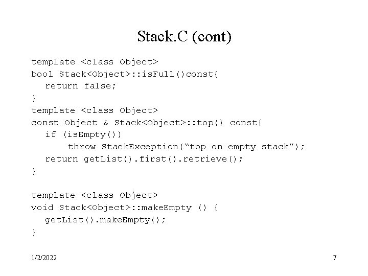 CMSC 341 Stacks and Queues 122022 1 Stack