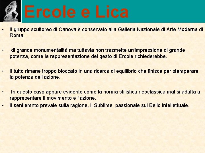 Ercole e Lica • Il gruppo scultoreo di Canova è conservato alla Galleria Nazionale