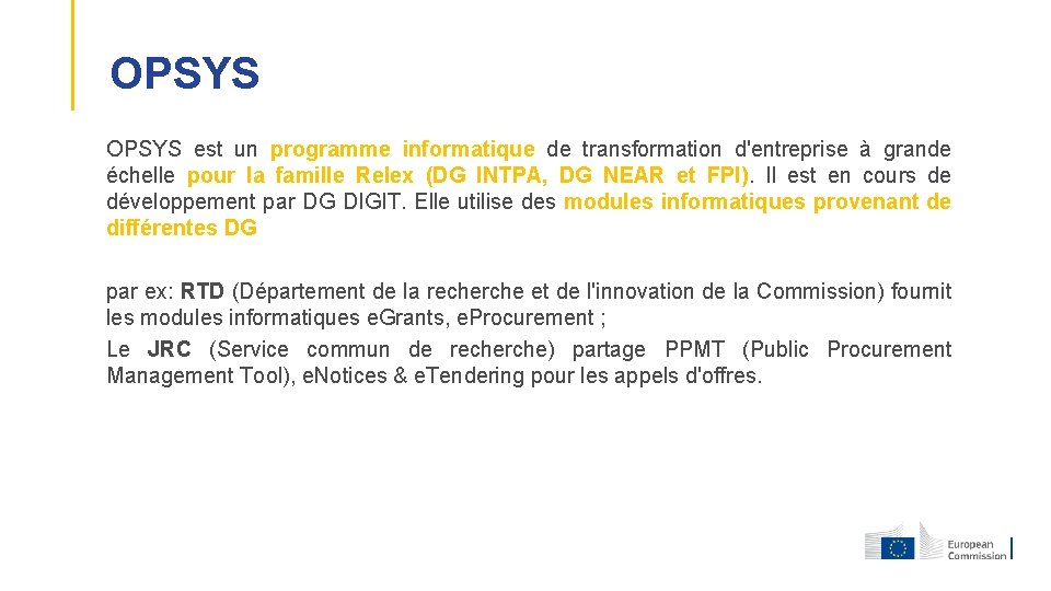 Prsentation sur OPSYS Pour les Partenaires de mise