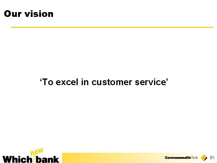 Our vision ‘To excel in customer service’ 81 