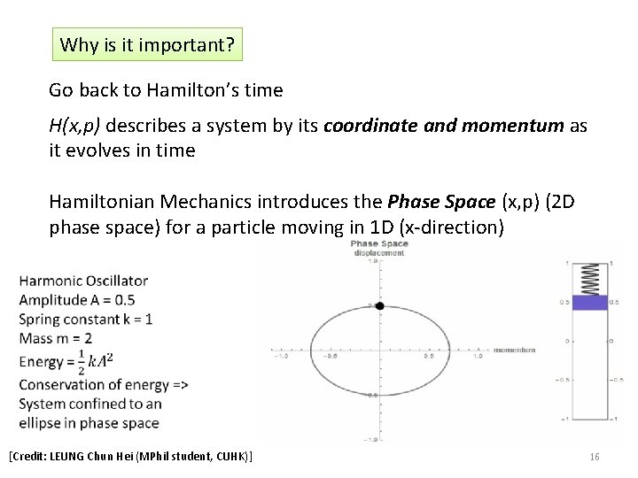 Why is it important? Go back to Hamilton’s time H(x, p) describes a system