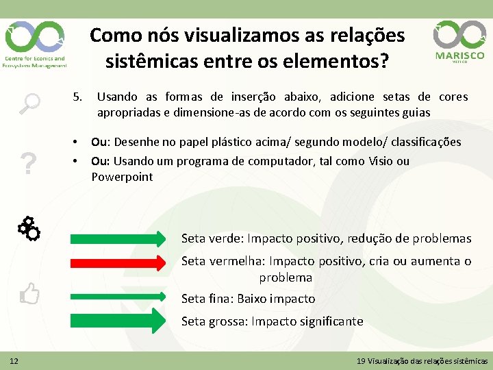 Como nós visualizamos as relações sistêmicas entre os elementos? 5. ? • • Usando