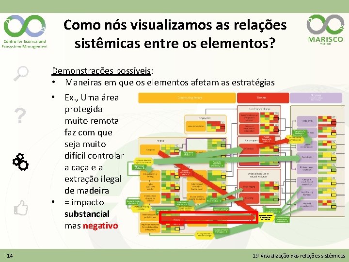 Como nós visualizamos as relações sistêmicas entre os elementos? Demonstrações possíveis: • Maneiras em