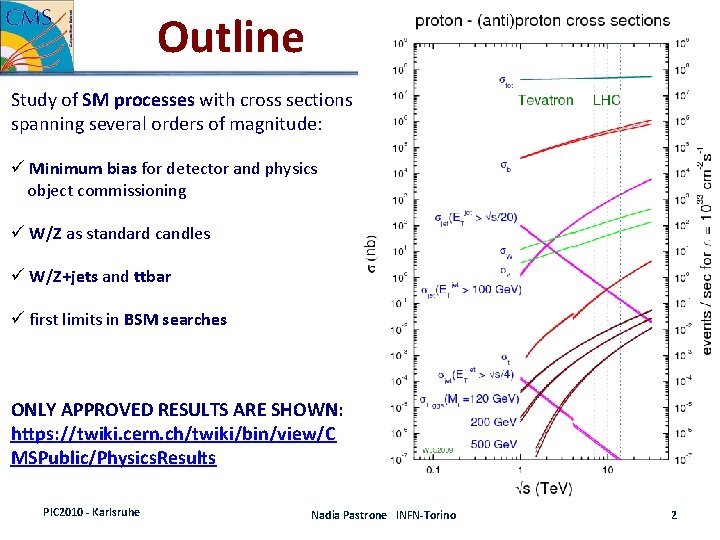 Outline Study of SM processes with cross sections spanning several orders of magnitude: ü