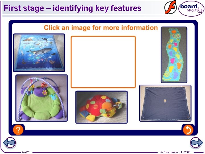 First stage – identifying key features 4 of 21 © Boardworks Ltd 2005 First stage – identifying key features 4 of 21 © Boardworks Ltd 2005