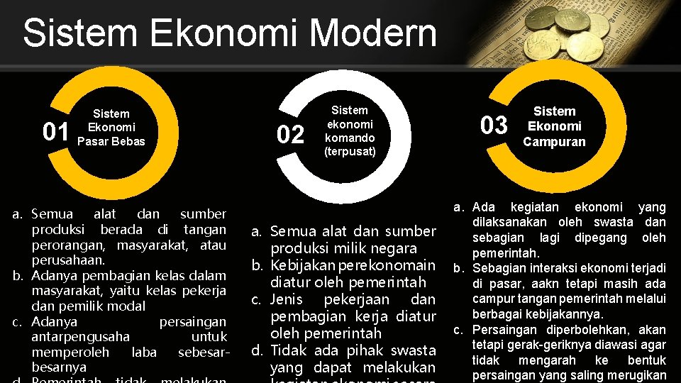 Sistem Ekonomi Modern 01 Sistem Ekonomi Pasar Bebas a. Semua alat dan sumber produksi