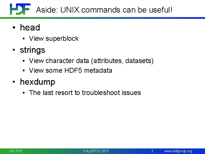 Aside: UNIX commands can be useful! • head • View superblock • strings •