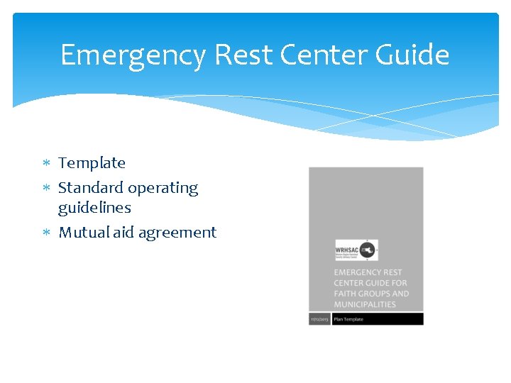 Emergency Rest Center Guide Template Standard operating guidelines Mutual aid agreement 
