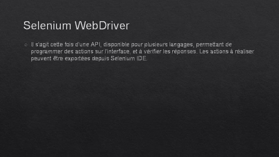 Logiciel pour la ralisation de Test Selenium Framework
