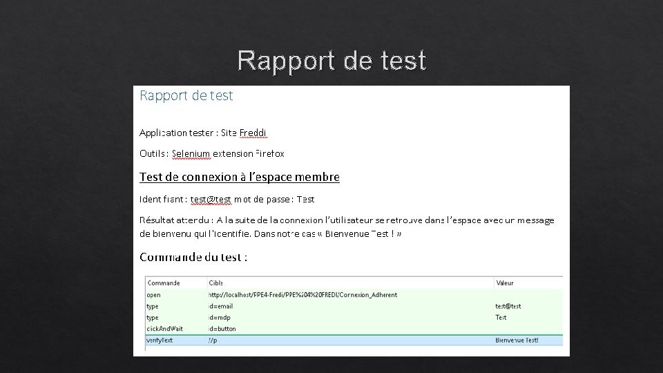 Logiciel pour la ralisation de Test Selenium Framework