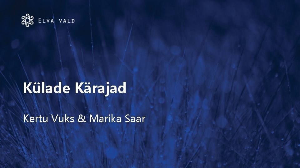 Külade Kärajad Kertu Vuks & Marika Saar 