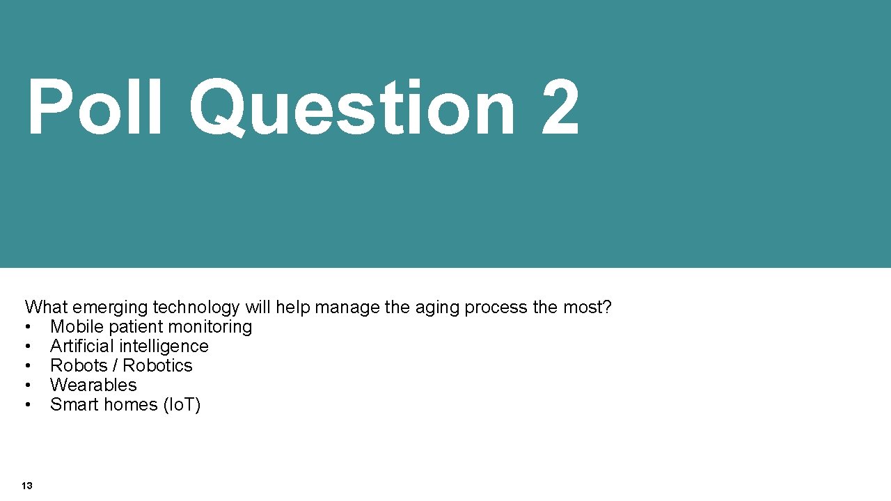 IBM Accessibility Research Poll Question 2 What emerging technology will help manage the aging