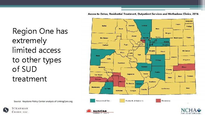 Region One has extremely limited access to other types of SUD treatment 