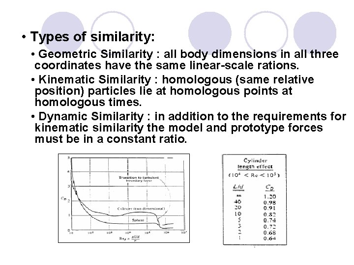  • Types of similarity: • Geometric Similarity : all body dimensions in all