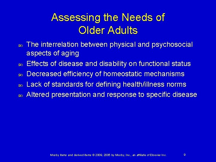 Assessing the Needs of Older Adults The interrelation between physical and psychosocial aspects of