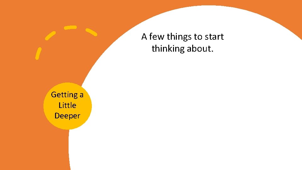 A few things to start thinking about. Getting a Little Deeper A few things to start thinking about. Getting a Little Deeper