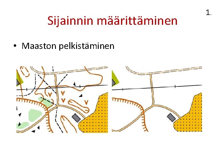 Sijainnin määrittäminen • Maaston pelkistäminen 1. 