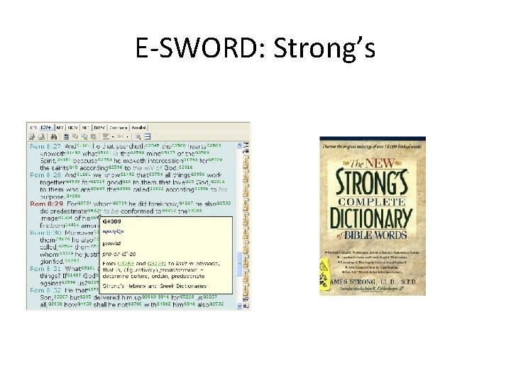 E-SWORD: Strong’s 