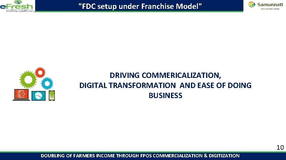 "FDC setup under Franchise Model" DRIVING COMMERICALIZATION, DIGITAL TRANSFORMATION AND EASE OF DOING BUSINESS