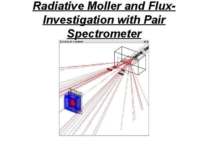 Radiative Moller and Flux. Investigation with Pair Spectrometer 