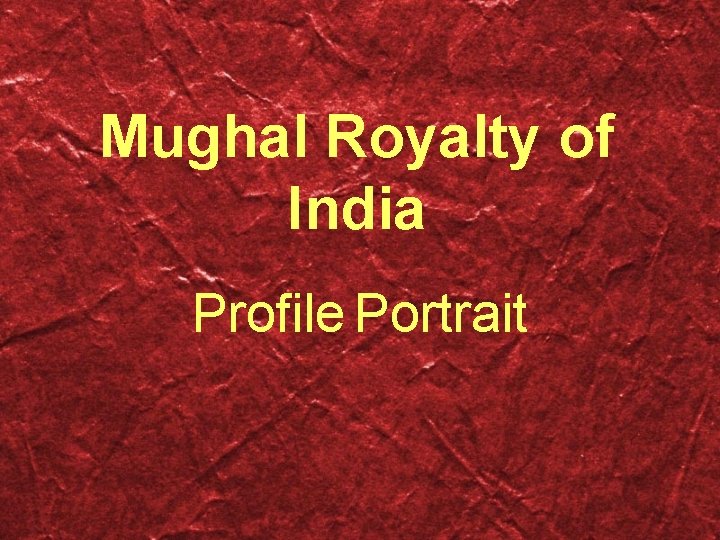 Mughal Royalty of India Profile Portrait 