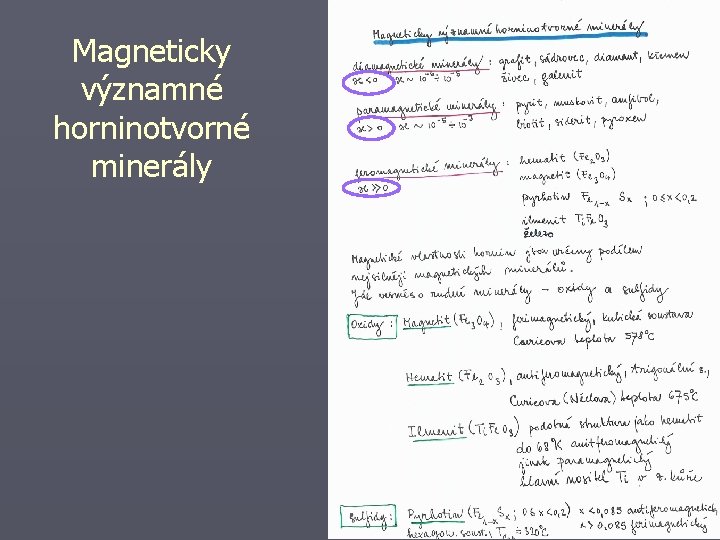 Magneticky významné horninotvorné minerály 