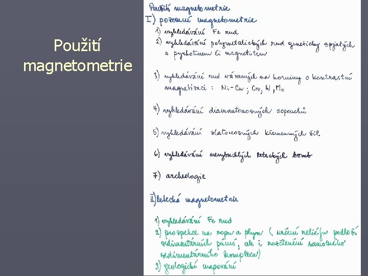 Použití magnetometrie 