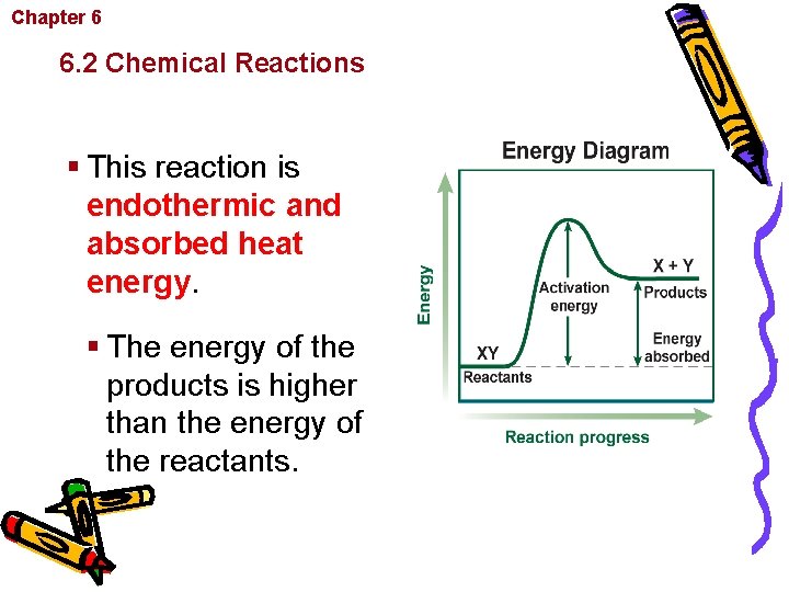 Chapter 6 Chemistry in Biology 6. 2 Chemical Reactions § This reaction is endothermic