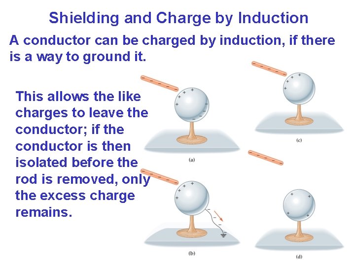 Shielding and Charge by Induction A conductor can be charged by induction, if there