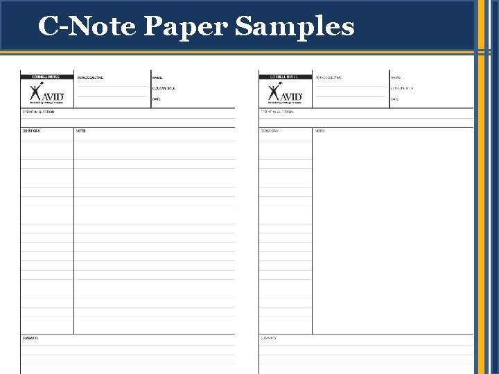 C-Note Paper Samples 10 