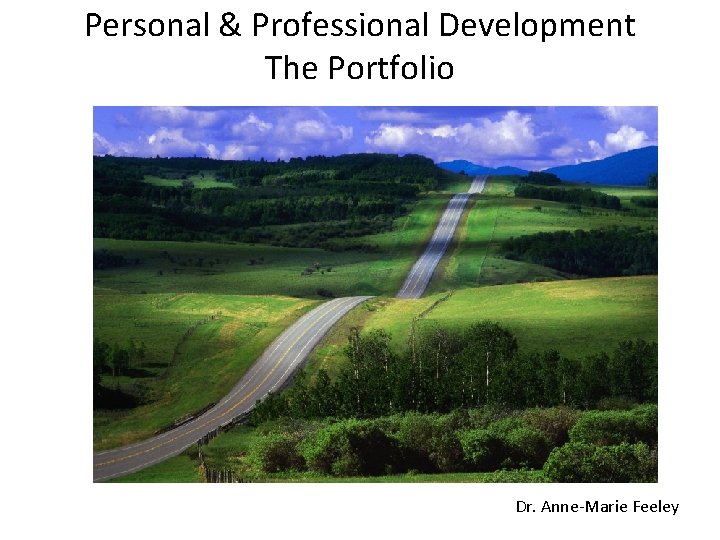 Personal & Professional Development The Portfolio Dr. Anne-Marie Feeley 