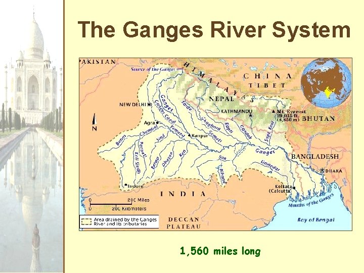 The Ganges River System 1, 560 miles long 