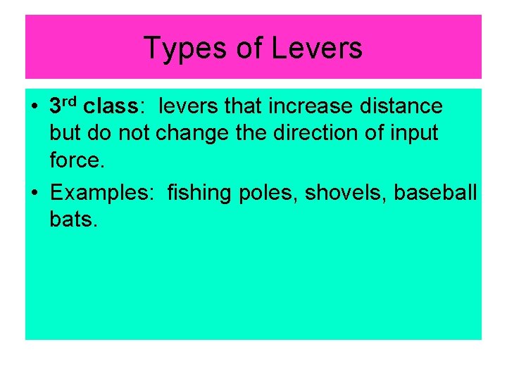 Lesson 13 OBJECTIVES Balance loads on a lever