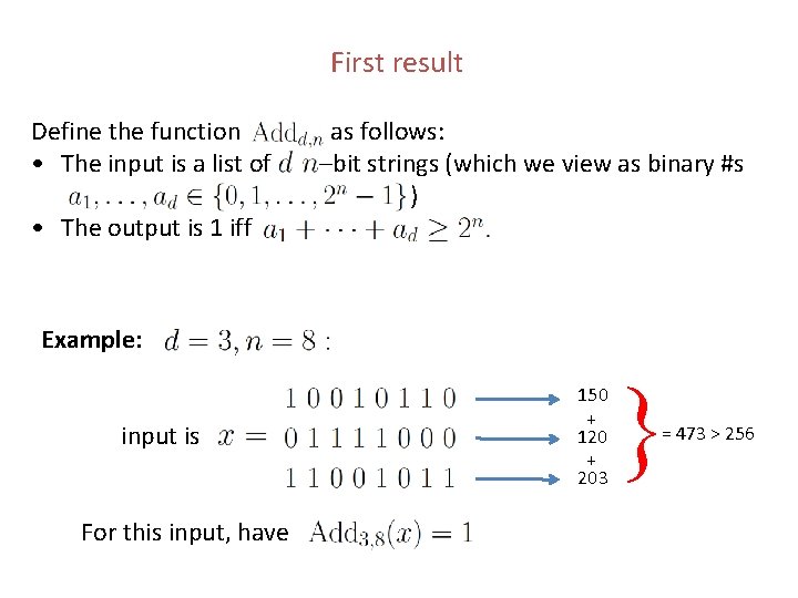 First result Define the function • The input is a list of • The First result Define the function • The input is a list of • The