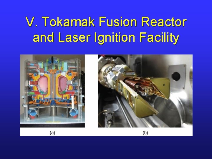 V. Tokamak Fusion Reactor and Laser Ignition Facility 