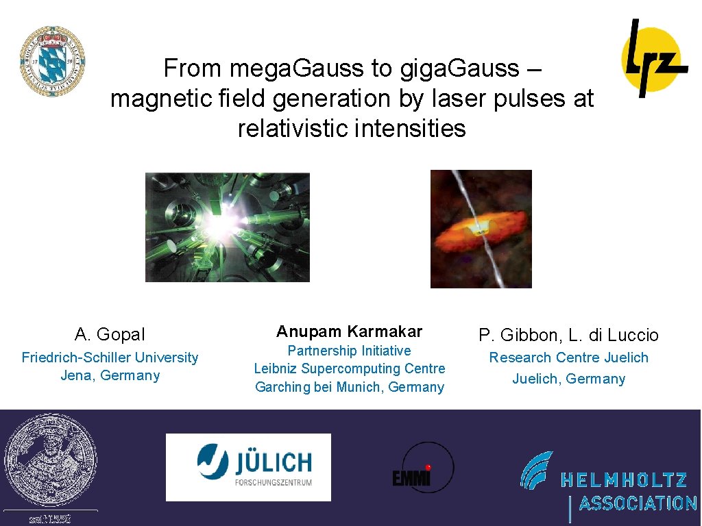 From mega. Gauss to giga. Gauss – magnetic field generation by laser pulses at