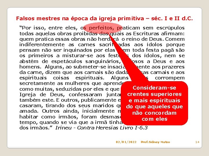 Falsos mestres na época da igreja primitiva – séc. I e II d. C.