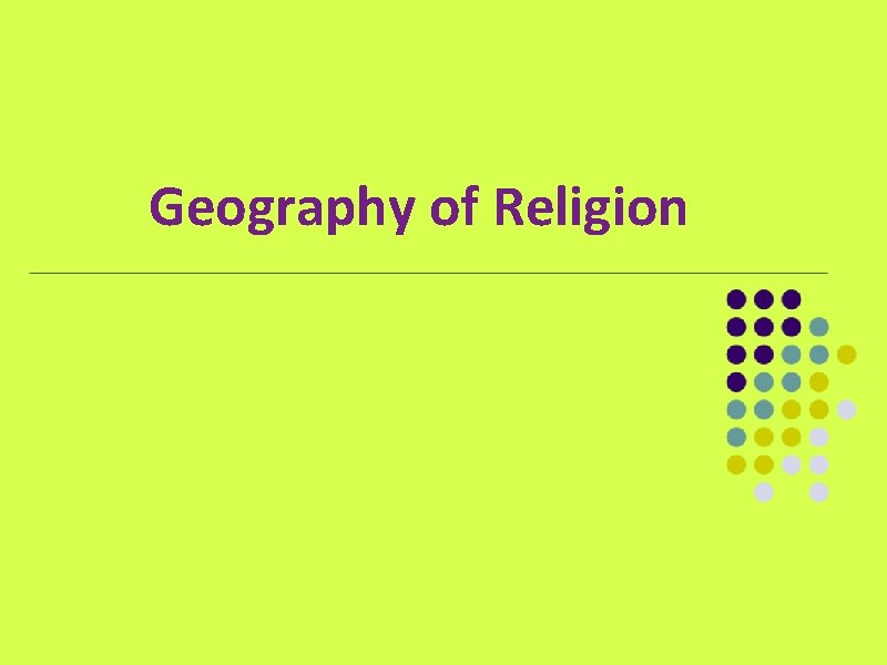 Geography of Religion 