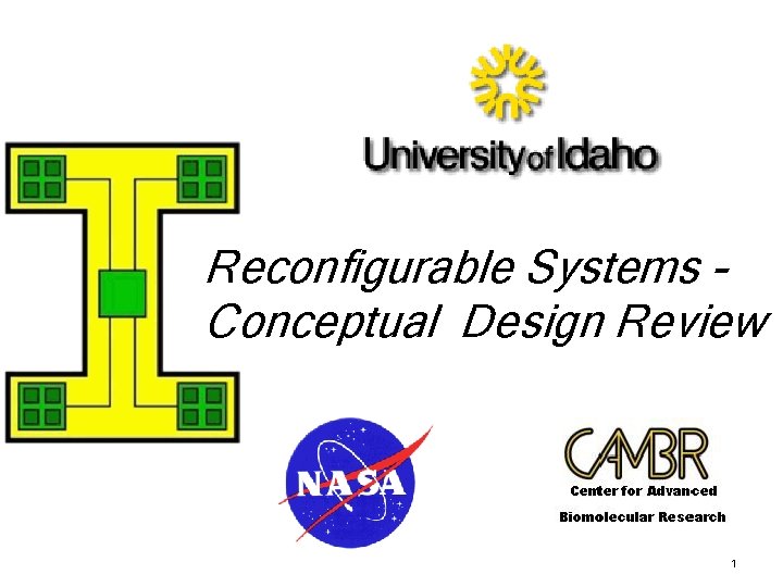 Reconfigurable Systems Conceptual Design Review 1 