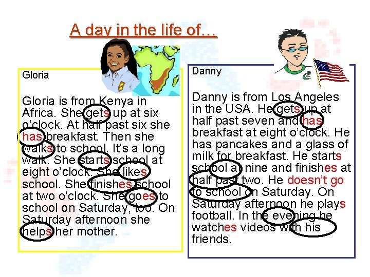 A day in the life of… Gloria Danny Gloria is from Kenya in Africa.