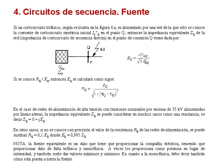 4. Circuitos de secuencia. Fuente Si un cortocircuito trifásico, según se ilustra en la