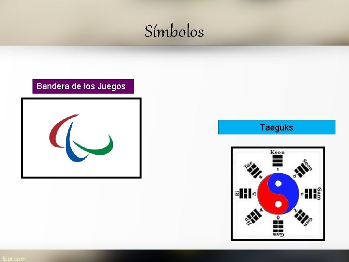 Símbolos Bandera de los Juegos Taeguks 