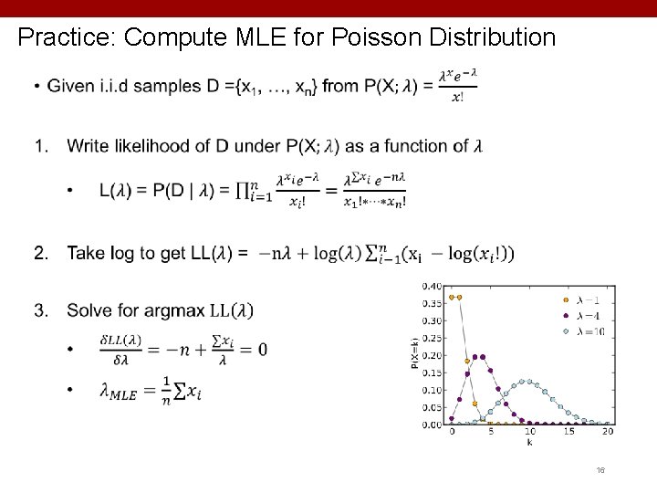 Practice: Compute MLE for Poisson Distribution 16 