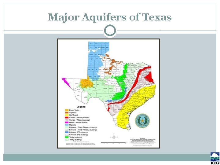 Major Aquifers in Texas Map of Major Aquifers in Texas Major Aquifers of Texas