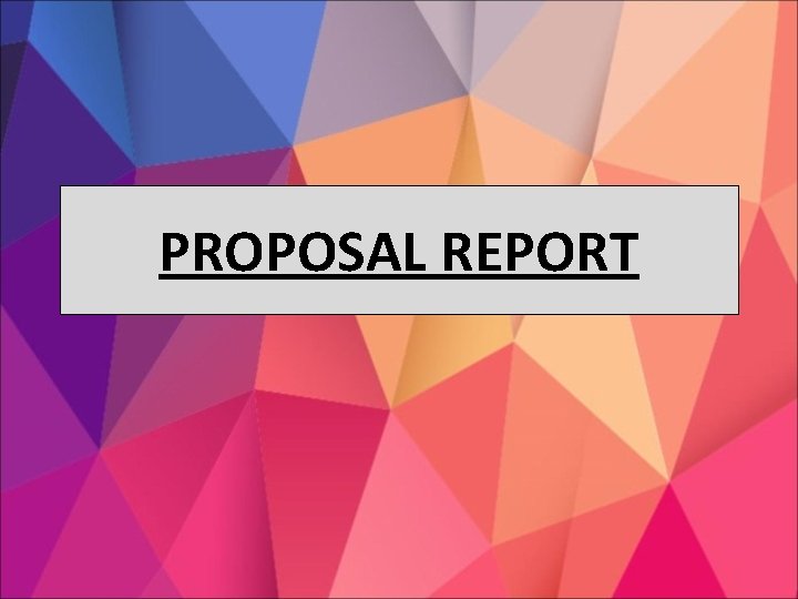 PROPOSAL REPORT 