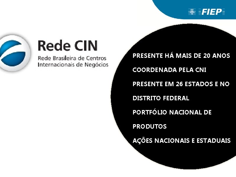 PRESENTE HÁ MAIS DE 20 ANOS COORDENADA PELA CNI PRESENTE EM 26 ESTADOS E PRESENTE HÁ MAIS DE 20 ANOS COORDENADA PELA CNI PRESENTE EM 26 ESTADOS E