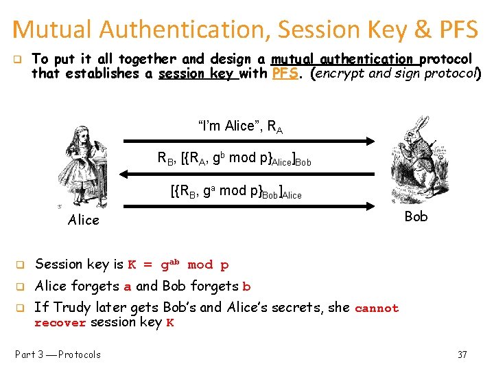 Mutual Authentication, Session Key & PFS q To put it all together and design